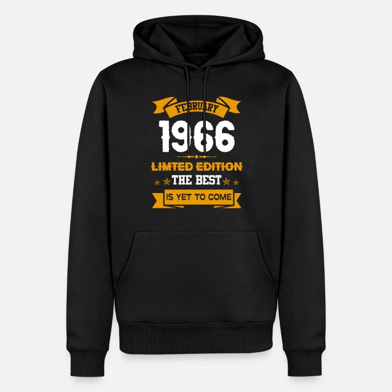 Février 1966 Cadeau d’anniversaire - Sweat à capuche Premium bio Homme - noir