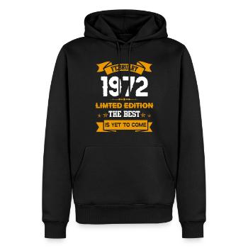 Februar 1972 Geburtstagsgeschenk - Männer Premium Bio Hoodie - Schwarz - Vorne - Nico (187cm)