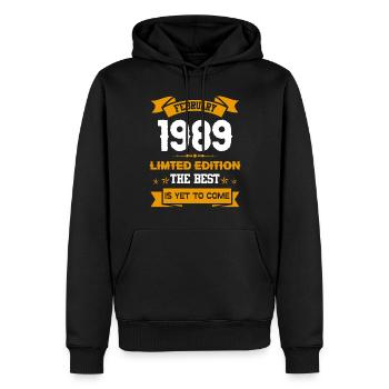 Februar 1989 Geburtstagsgeschenk - Männer Premium Bio Hoodie - Schwarz - Vorne - Nico (187cm)