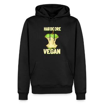 Hardcore Vegan Apfel Veganer Veganerin Geschenk - Männer Premium Bio Hoodie - Schwarz - Vorne - Nico (187cm)