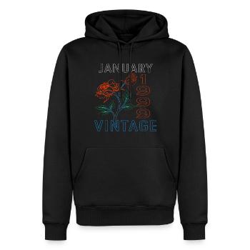 1999 Januar oldschool geboren Geschenk - Männer Premium Bio Hoodie - Schwarz - Vorne - Nico (187cm)