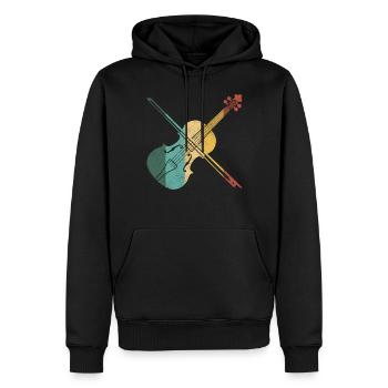 Violin Violinist Retro Vintage - Men’s Premium Organic Hoodie - black - Front - Nico (187cm)