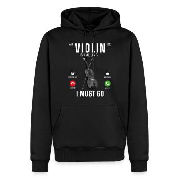 Violin Violinist Phone Display - Männer Premium Bio Hoodie - Schwarz - Vorne - Nico (187cm)