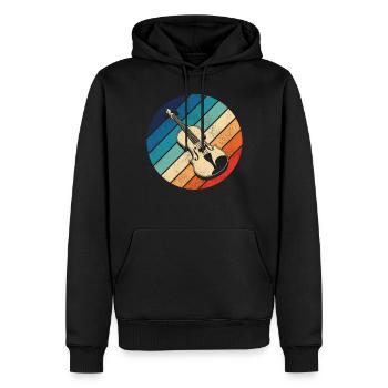 Violon Violoniste Rétro Vintage - Sweat à capuche Premium bio Homme - noir - Devant - Nico (187cm)