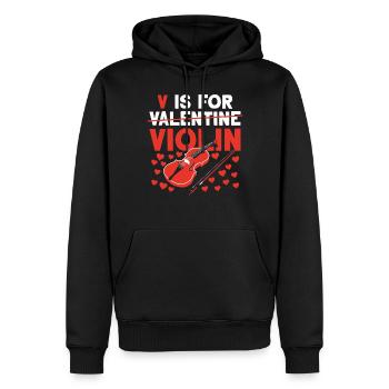 Violin Violinist Valentines Day V - Männer Premium Bio Hoodie - Schwarz - Vorne - Nico (187cm)