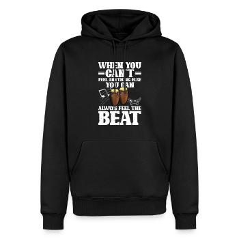 Conga Drum Musician Drumline - Men’s Premium Organic Hoodie - black - Front - Nico (187cm)