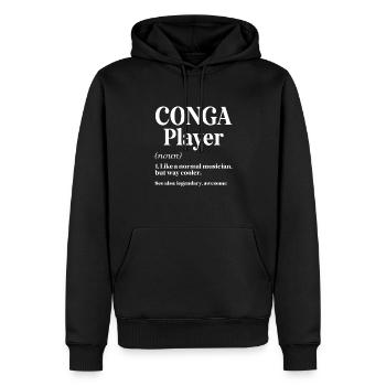 Conga Drum Musician Drumline - Men’s Premium Organic Hoodie - black - Front - Nico (187cm)