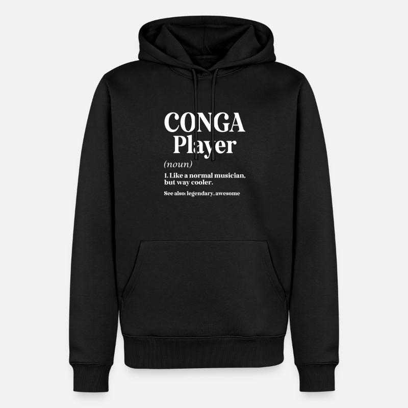 Conga Drum Musician Drumline - Männer Premium Bio Hoodie - Schwarz