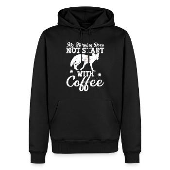 Kojotenjagd - Männer Premium Bio Hoodie - Schwarz - Vorne - Nico (187cm)