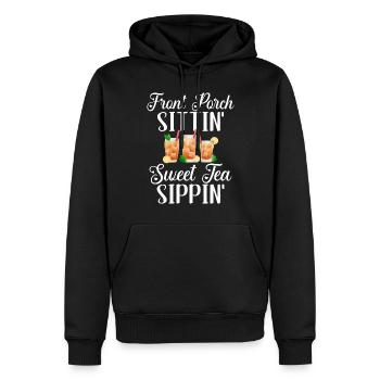 Cadeaux pour amateurs de thé sucré - Sweat à capuche Premium bio Homme - noir - Devant - Nico (187cm)