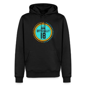 Offiziell 18 Geburtstag Achtzehn Geburtstagskind - Männer Premium Bio Hoodie - Schwarz - Vorne - Nico (187cm)