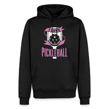Pickleball masculin Sports Funny Pickleball Design - Sweat à capuche Premium bio Homme - noir - Devant - Nico (187cm)