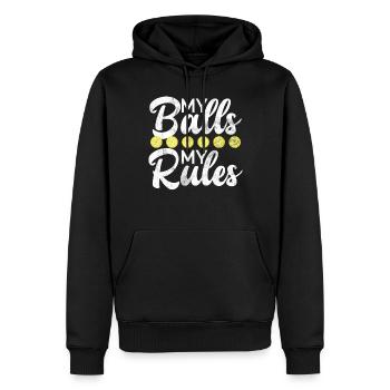 Pickleball masculin Sports Funny Pickleball Design - Sweat à capuche Premium bio Homme - noir - Devant - Nico (187cm)