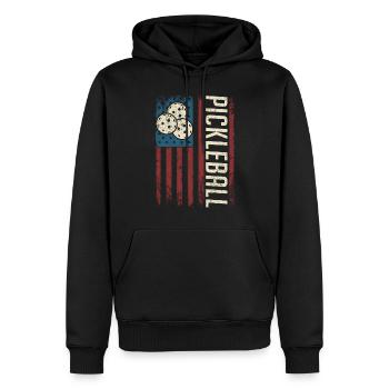 Pickleball masculin Sports Funny Pickleball Design - Sweat à capuche Premium bio Homme - noir - Devant - Nico (187cm)