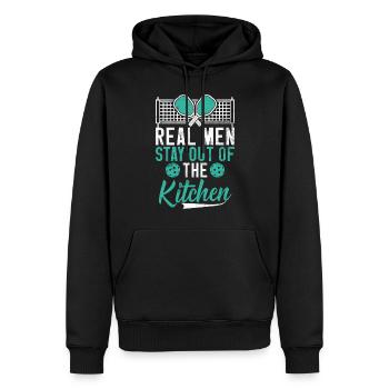 Pickleball masculin Sports Funny Pickleball Design - Sweat à capuche Premium bio Homme - noir - Devant - Nico (187cm)