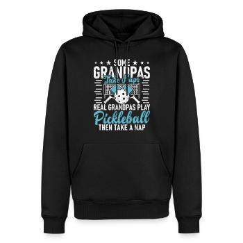 Pickleball masculin Sports Funny Pickleball Design - Sweat à capuche Premium bio Homme - noir - Devant - Nico (187cm)