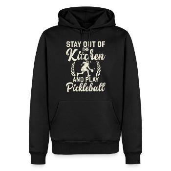 Pickleball masculin Sports Funny Pickleball Design - Sweat à capuche Premium bio Homme - noir - Devant - Nico (187cm)