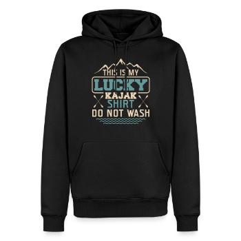 Das Ist Mein Glücklicher Kajak, Der - Männer Premium Bio Hoodie - Schwarz - Vorne - Nico (187cm)