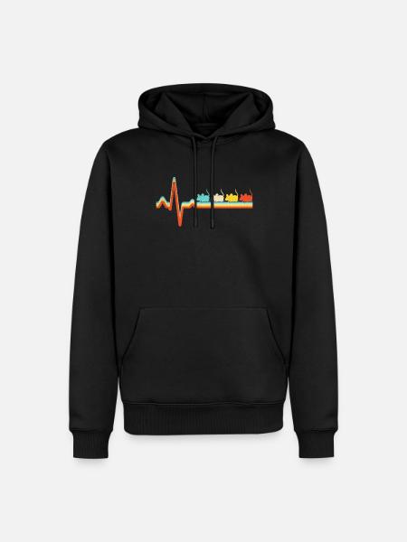 Mouse Retro Heartbeat - Men’s Premium Organic Hoodie - black