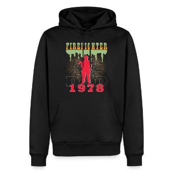 1978 Jahrgang feuerwehrmann Vater Geburtstag - Männer Premium Bio Hoodie - Schwarz - Vorne - Nico (187cm)