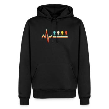 Méduse Retro Heartbeat - Sweat à capuche Premium bio Homme - noir - Devant - Nico (187cm)
