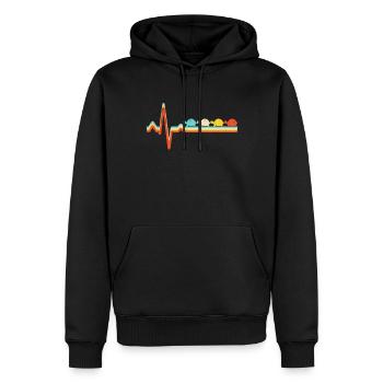Tortue Rétro Heartbeat - Sweat à capuche Premium bio Homme - noir - Devant - Nico (187cm)