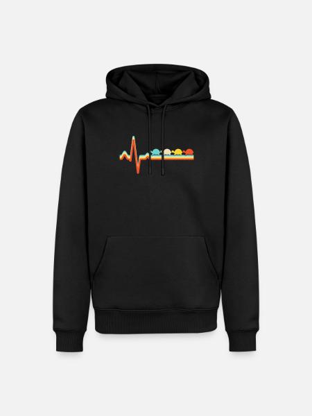 Turtle Retro Heartbeat - Men’s Premium Organic Hoodie - black