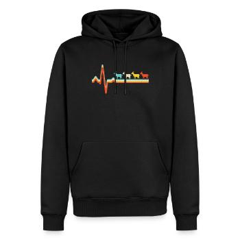 Ziege Retro Herzschlag - Männer Premium Bio Hoodie - Schwarz - Vorne - Nico (187cm)