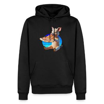 Piggy in Paradise Pizza - Männer Premium Bio Hoodie - Schwarz - Vorne - Nico (187cm)