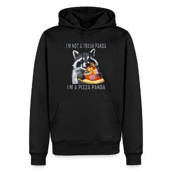 I'm not a trash panda, I'm a pizza panda - Männer Premium Bio Hoodie - Schwarz - Vorne - Nico (187cm)