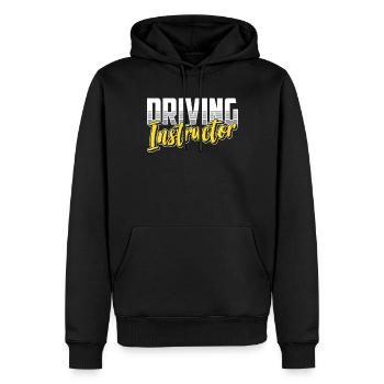 Moniteur d’auto-école Apprenant cours de conduite - Sweat à capuche Premium bio Homme - noir - Devant - Nico (187cm)