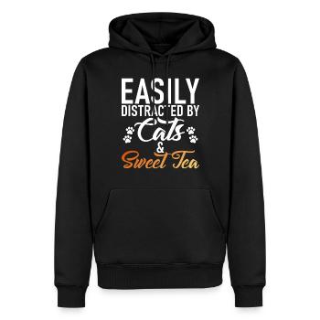 Cadeaux pour amateurs de thé sucré - Sweat à capuche Premium bio Homme - noir - Devant - Nico (187cm)