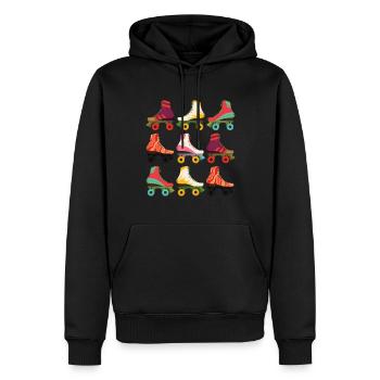 Rollschuhe - Männer Premium Bio Hoodie - Schwarz - Vorne - Nico (187cm)