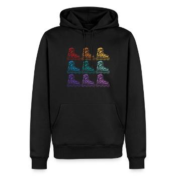 Patins - Sweat à capuche Premium bio Homme - noir - Devant - Nico (187cm)