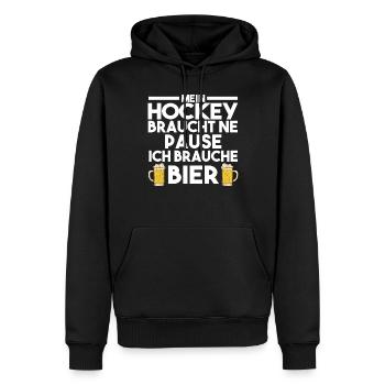Eishockey Hockeyspieler Hockey - Männer Premium Bio Hoodie - Schwarz - Vorne - Nico (187cm)
