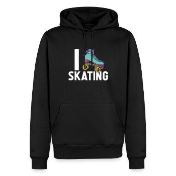 Patins - Sweat à capuche Premium bio Homme - noir - Devant - Nico (187cm)