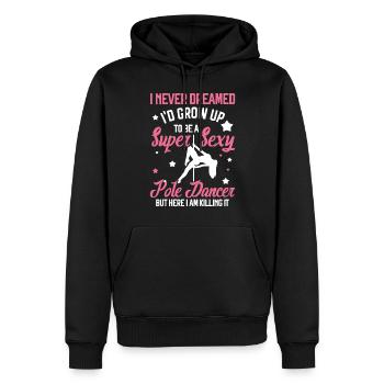 Pole Dance - Sweat à capuche Premium bio Homme - noir - Devant - Nico (187cm)