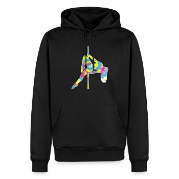Pole Dance - Sweat à capuche Premium bio Homme - noir - Devant - Nico (187cm)