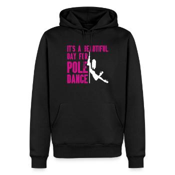 Pole Dance - Sweat à capuche Premium bio Homme - noir - Devant - Nico (187cm)
