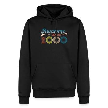 Année 2000 Retro Bitrthday Edition Limitée - Sweat à capuche Premium bio Homme - noir - Devant - Nico (187cm)