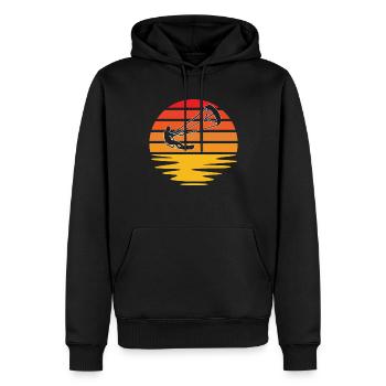 Kite surfen Retro - Männer Premium Bio Hoodie - Schwarz - Vorne - Nico (187cm)
