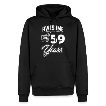 59e anniversaire Cadeau Année d’anniversaire - Sweat à capuche Premium bio Homme - noir - Devant - Nico (187cm)