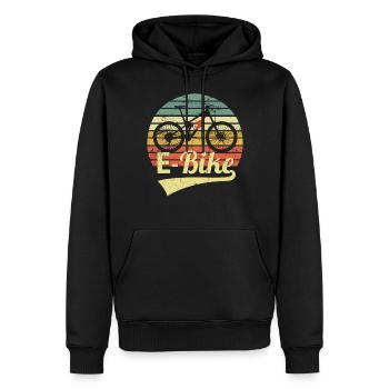 E-Bike Retro Vintage EBike VTT VTT - Sweat à capuche Premium bio Homme - noir - Devant - Nico (187cm)