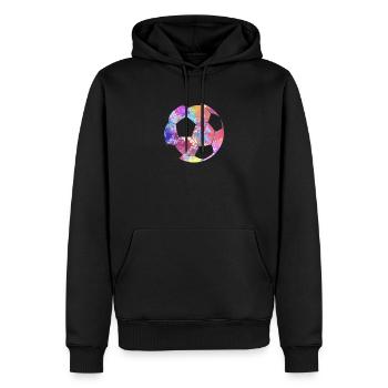 Fußball Tshirt Herren Damen Soccer Football - Männer Premium Bio Hoodie - Schwarz - Vorne - Nico (187cm)