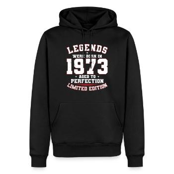 50th birthday born 1973 born in 1973 - Men’s Premium Organic Hoodie - black - Front - Nico (187cm)