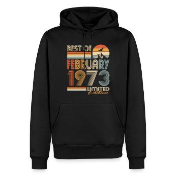 50e anniversaire né en 1973 Best of 1973 - Sweat à capuche Premium bio Homme - noir - Devant - Nico (187cm)