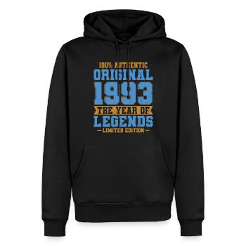 30th birthday born 1993 Original 1993 - Men’s Premium Organic Hoodie - black - Front - Nico (187cm)