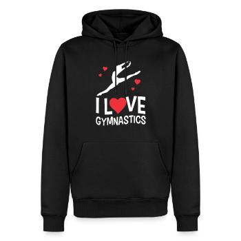 Ich Liebe Gymnastik Turner Turnen Gymnast - Männer Premium Bio Hoodie - Schwarz - Vorne - Nico (187cm)