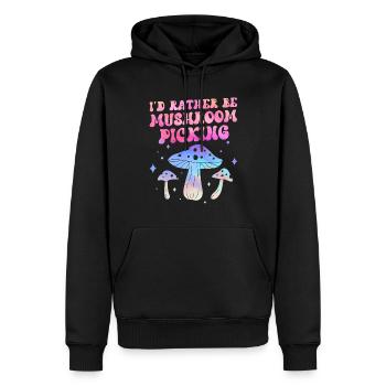 Je préfère cueillir des champignons Cueilleurs de champignons - Sweat à capuche Premium bio Homme - noir - Devant - Nico (187cm)