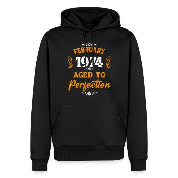 Februar 1974 Vintage Geburtstag Geschenk - Männer Premium Bio Hoodie - Schwarz - Vorne - Nico (187cm)